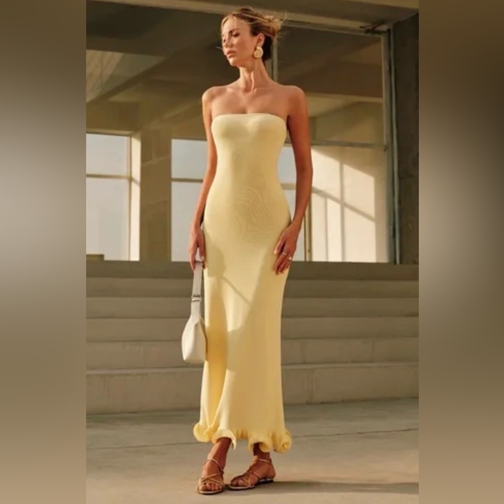 NWT Commense Knit strapless maxi Large